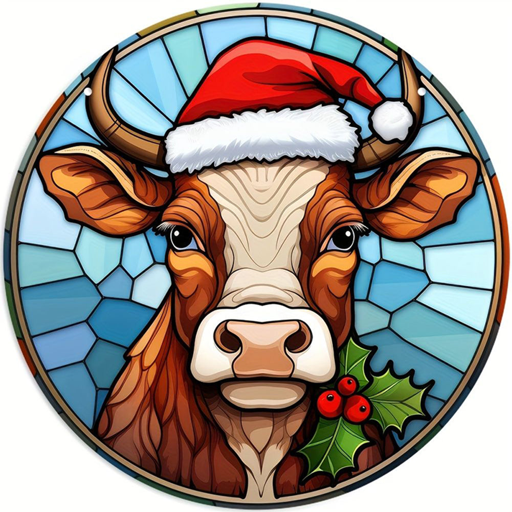 Christmas Yak - 18CT Stamped Cross Stitch 20*20CM