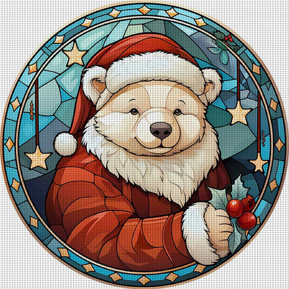 Christmas Polar Bear - 18CT Stamped Cross Stitch 20*20CM