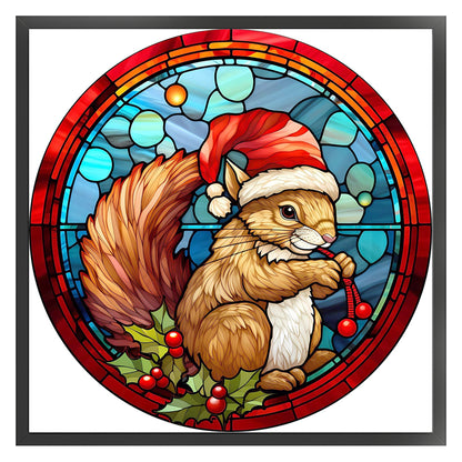 Christmas Squirrel - 18CT Stamped Cross Stitch 20*20CM