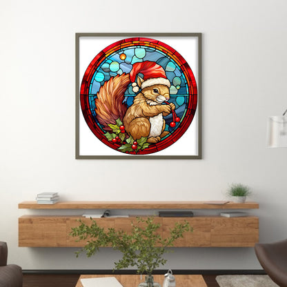 Christmas Squirrel - 18CT Stamped Cross Stitch 20*20CM