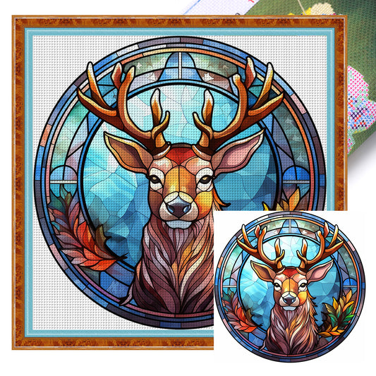 Christmas Elk - 18CT Stamped Cross Stitch 20*20CM