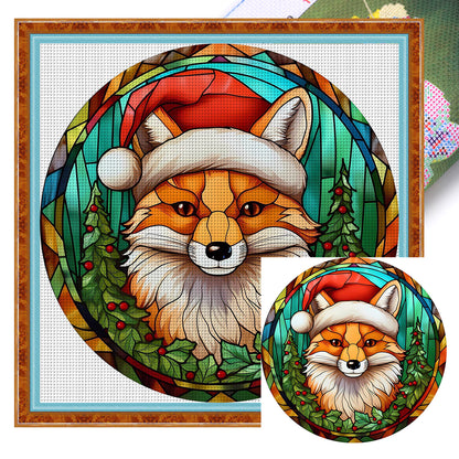 Christmas Fox - 18CT Stamped Cross Stitch 20*20CM