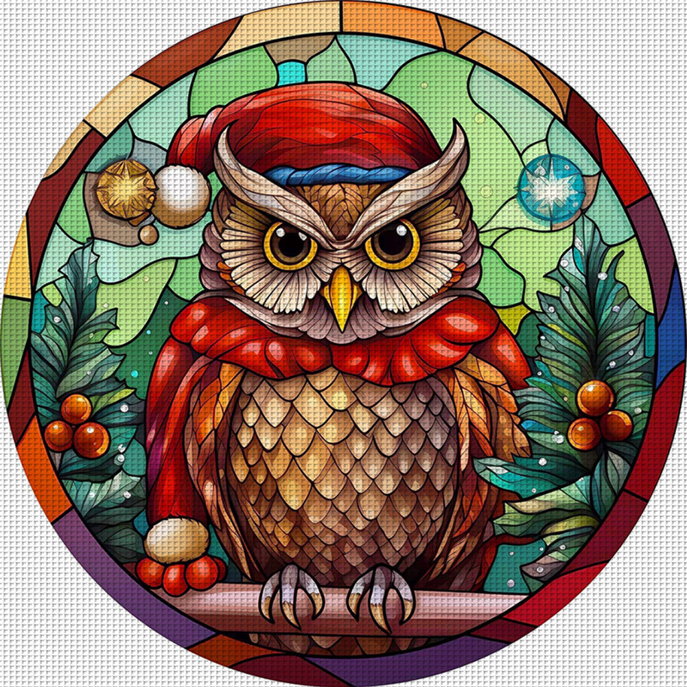 Christmas Owl - 18CT Stamped Cross Stitch 20*20CM