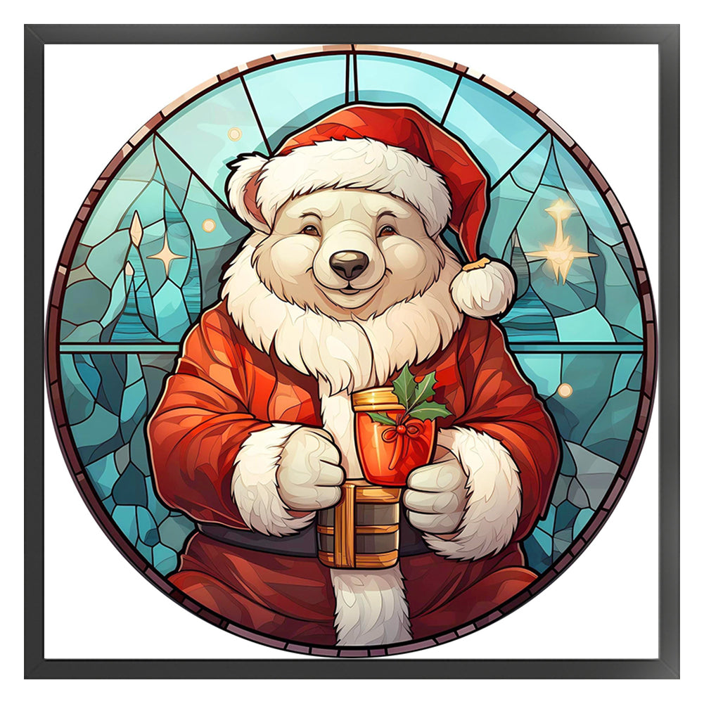 Christmas Polar Bear - 18CT Stamped Cross Stitch 20*20CM