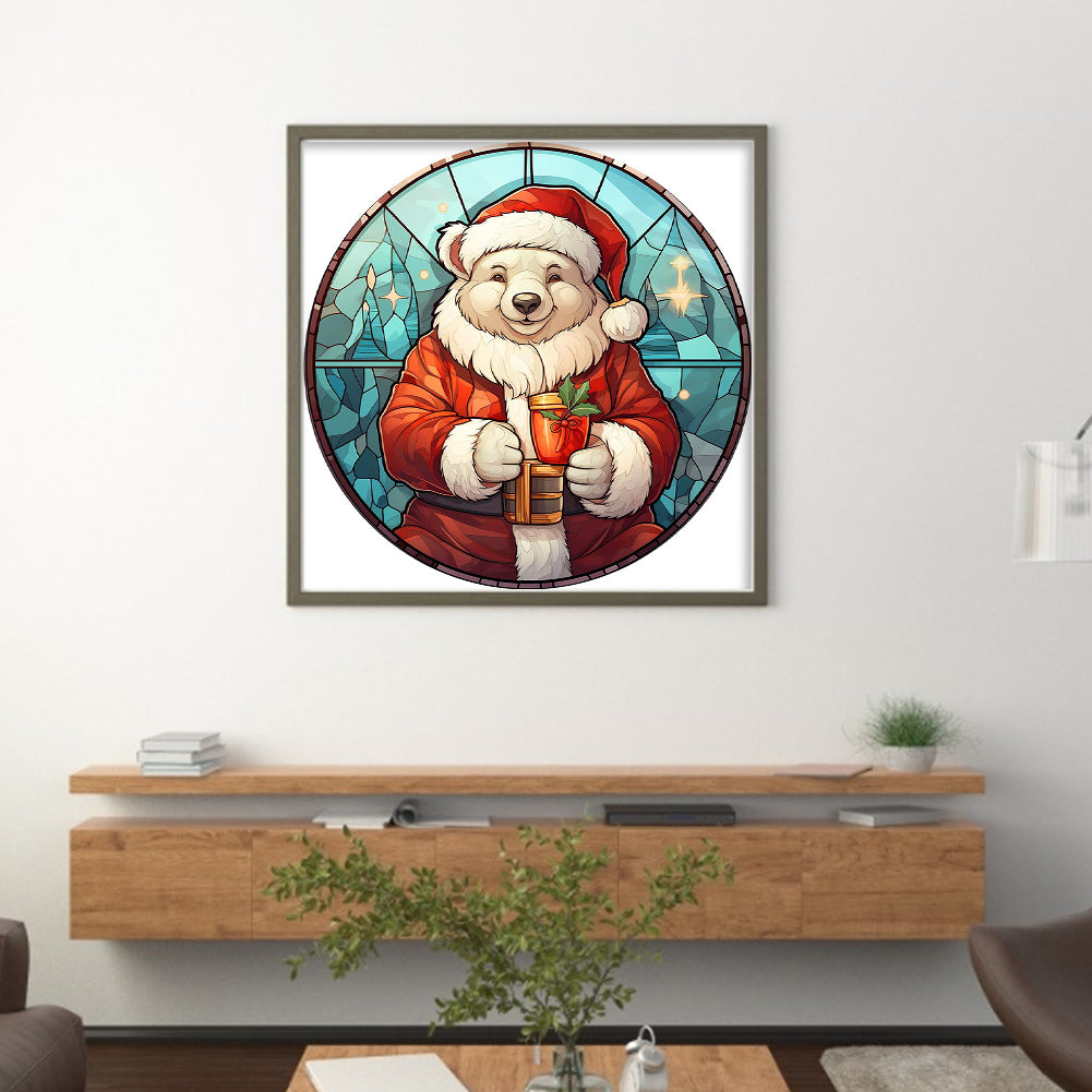 Christmas Polar Bear - 18CT Stamped Cross Stitch 20*20CM