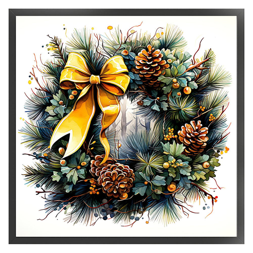 Wreath - 18CT Stamped Cross Stitch 30*30CM