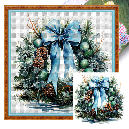 Wreath - 18CT Stamped Cross Stitch 30*30CM