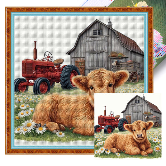 Cute Calf - 11CT Stamped Cross Stitch 40*40CM