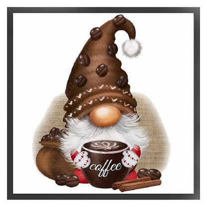 Coffee Gnome - 11CT Stamped Cross Stitch 40*40CM