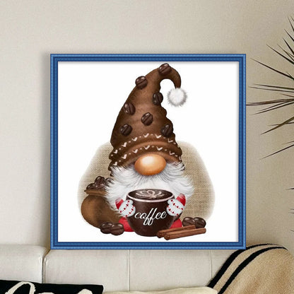 Coffee Gnome - 11CT Stamped Cross Stitch 40*40CM