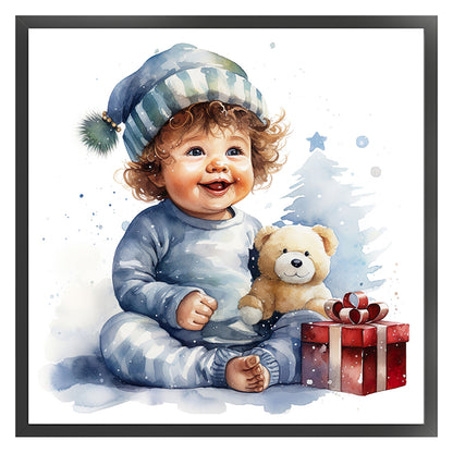 Christmas Cute Baby - 11CT Stamped Cross Stitch 45*45CM