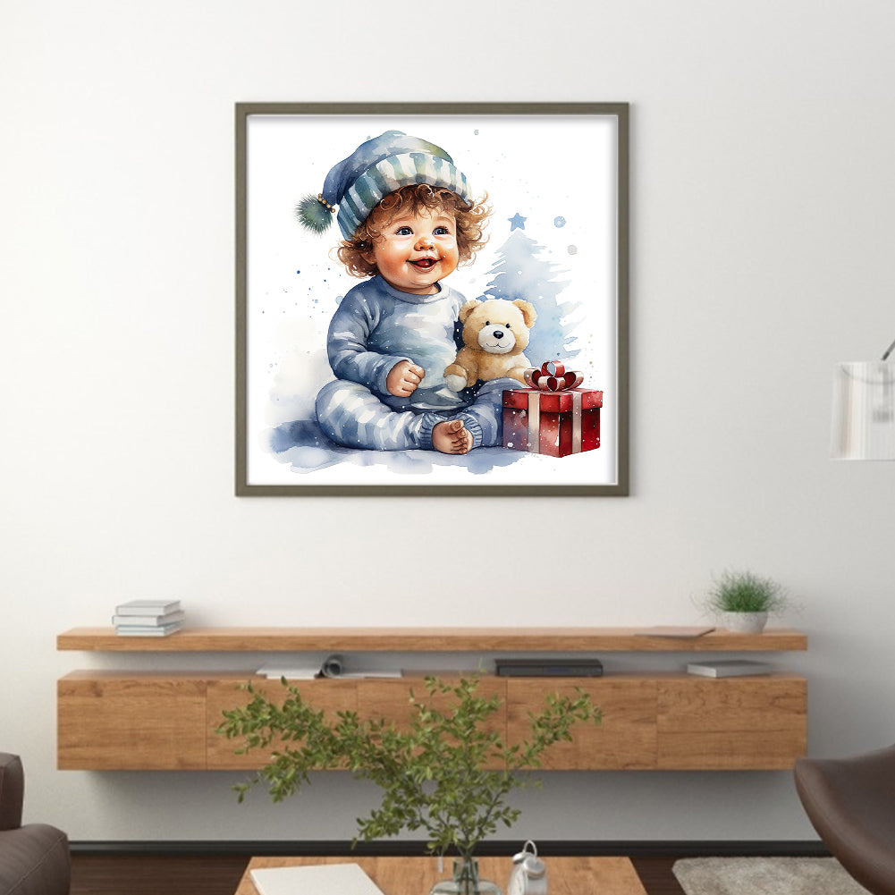 Christmas Cute Baby - 11CT Stamped Cross Stitch 45*45CM