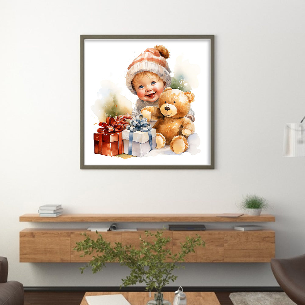 Christmas Cute Baby - 11CT Stamped Cross Stitch 45*45CM