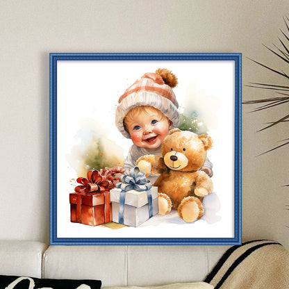 Christmas Cute Baby - 11CT Stamped Cross Stitch 45*45CM