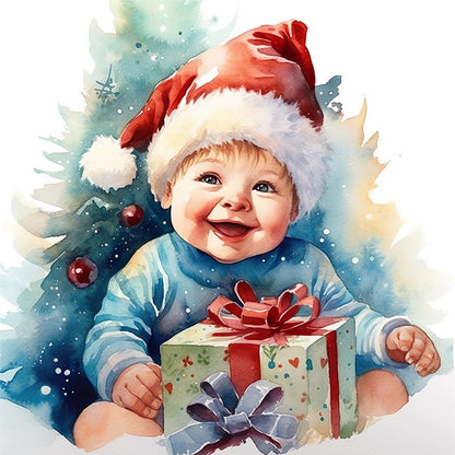 Christmas Cute Baby - 11CT Stamped Cross Stitch 45*45CM