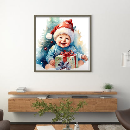 Christmas Cute Baby - 11CT Stamped Cross Stitch 45*45CM