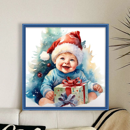 Christmas Cute Baby - 11CT Stamped Cross Stitch 45*45CM