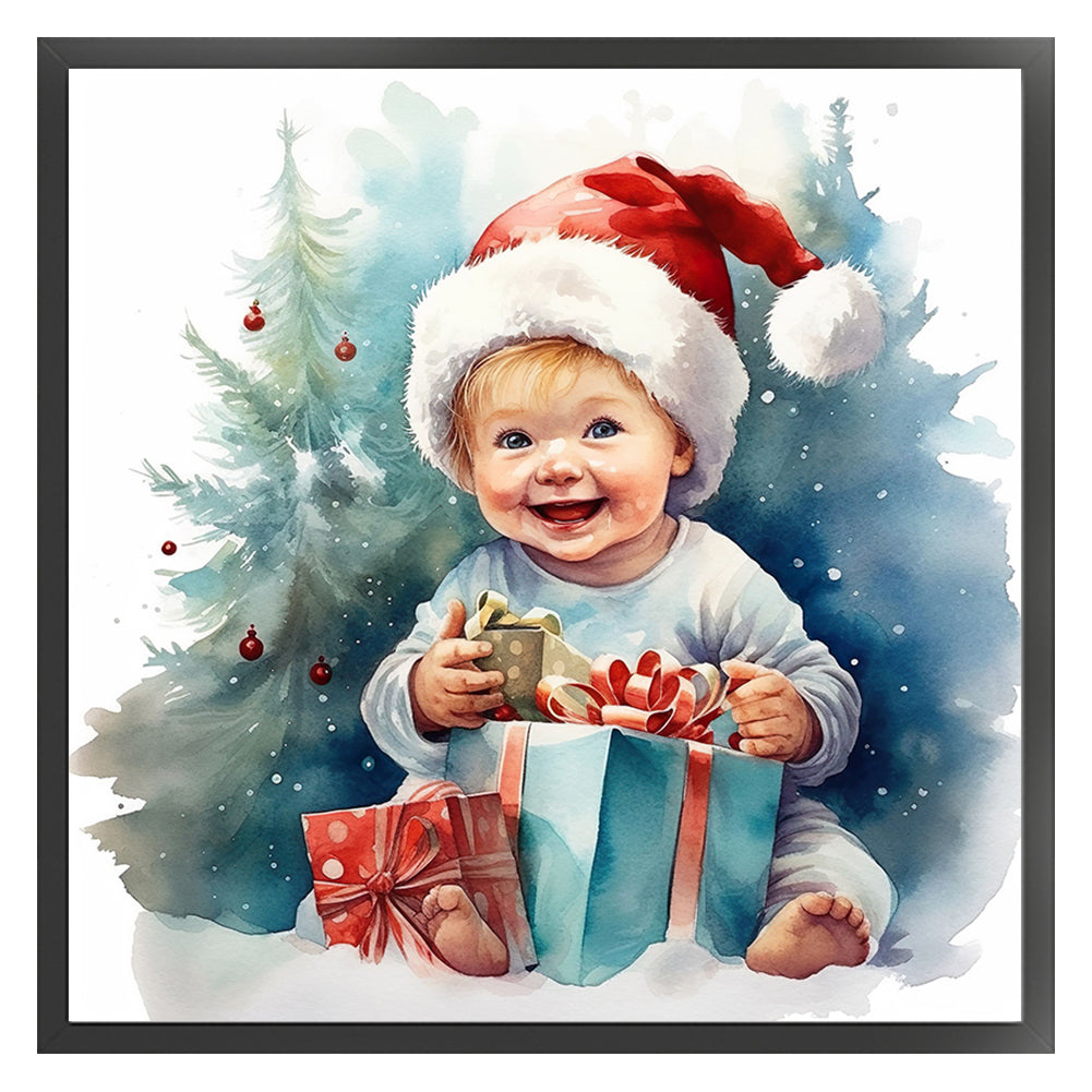 Christmas Cute Baby - 11CT Stamped Cross Stitch 45*45CM