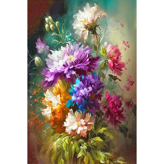 Flowers - Full Round Drill Diamond Painting 40*60CM