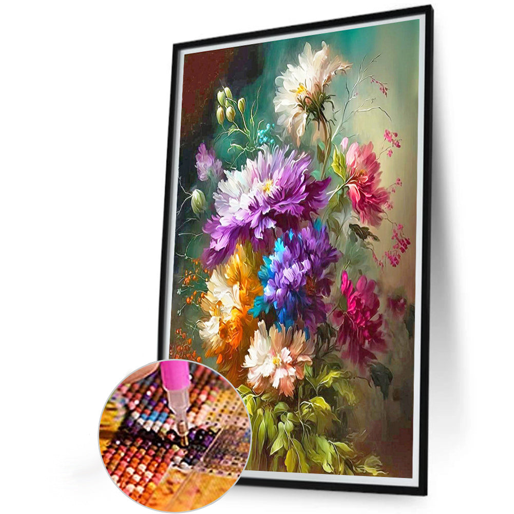 Flowers - Full Round Drill Diamond Painting 40*60CM