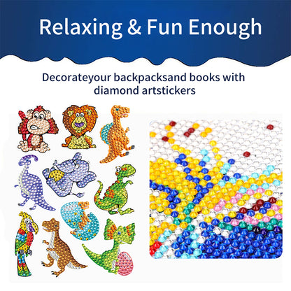 38 PCS Diamond Painting Sticker Gem Sticker for Boy Gift (Dinosaur Bee Turtle)