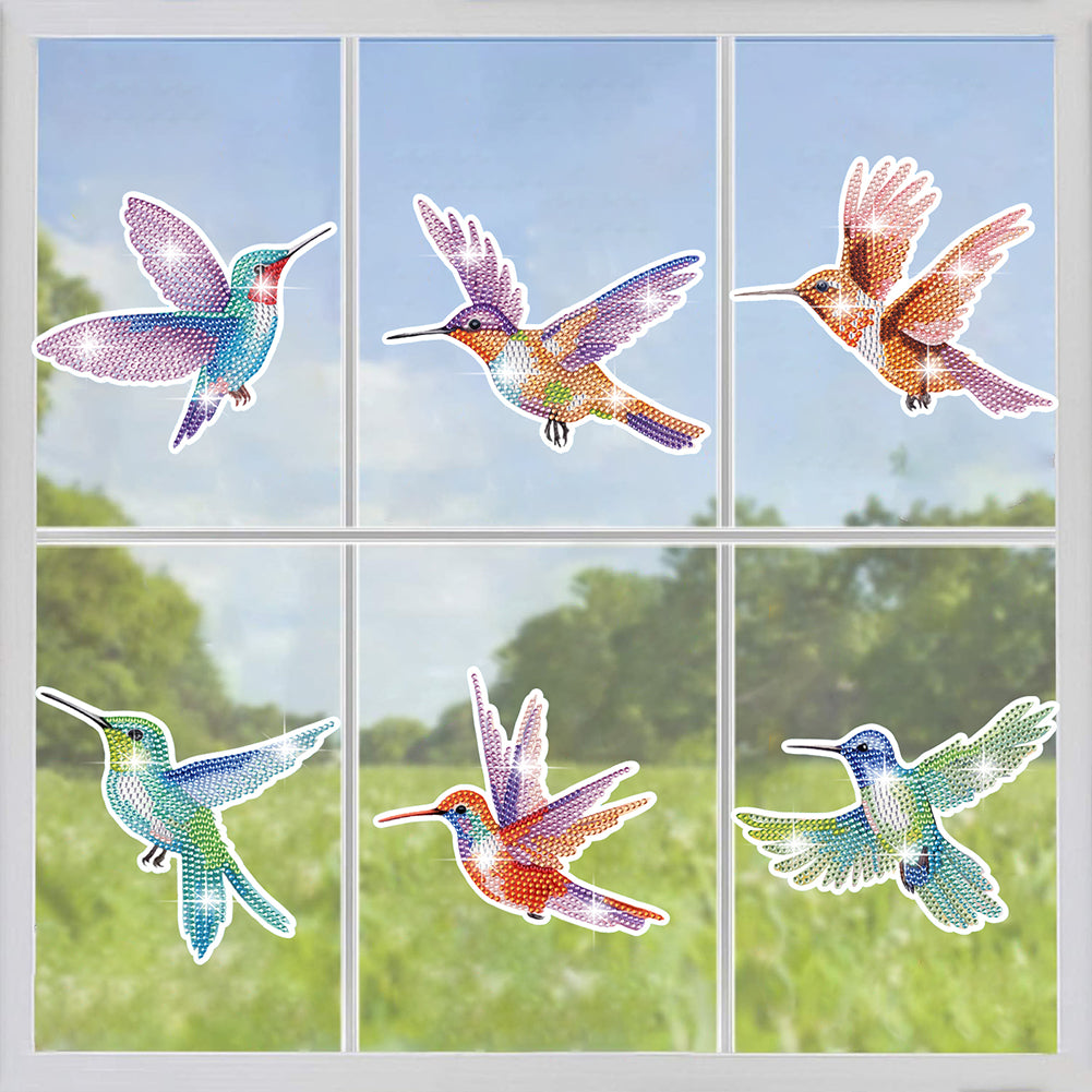 6 PCS Christmas Diamonds Painting Stickers Kit for Boy Girls Gift (Hummingbird)