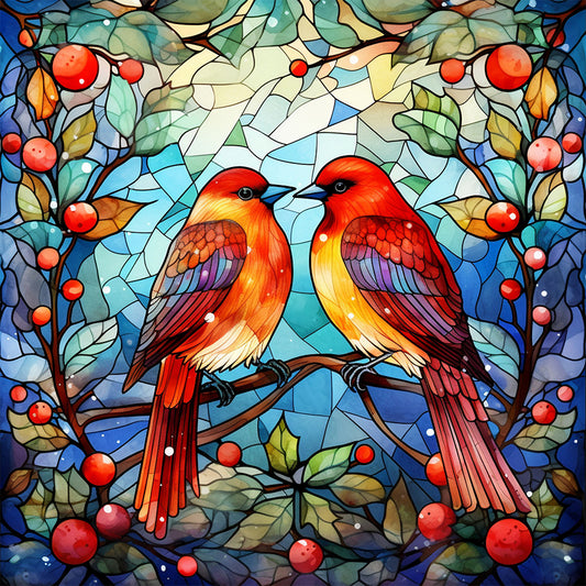 Pair Of Cardinals - Full Square Drill Diamond Painting 40*70CM