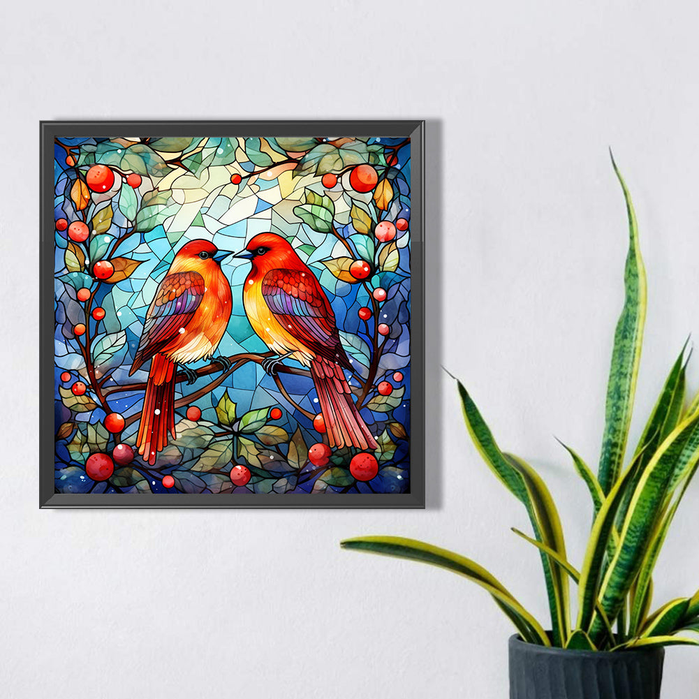 Pair Of Cardinals - Full Square Drill Diamond Painting 40*70CM