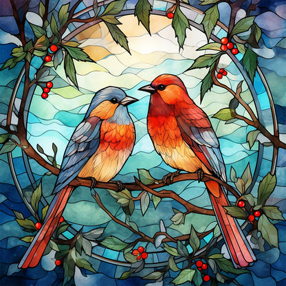 Pair Of Cardinals - Full Square Drill Diamond Painting 40*40CM