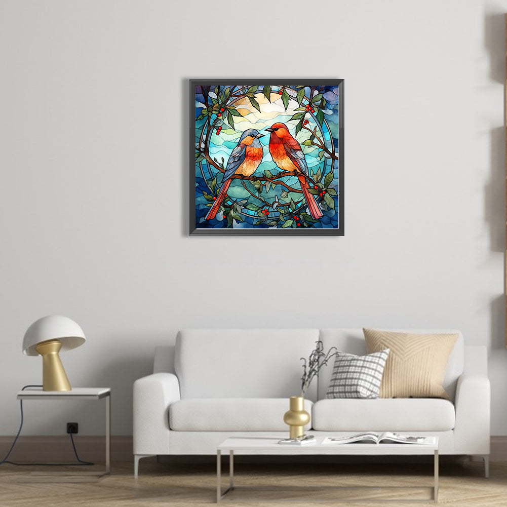 Pair Of Cardinals - Full Square Drill Diamond Painting 40*40CM