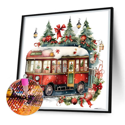 Christmas Bus - Full Round Drill Diamond Painting 30*30CM