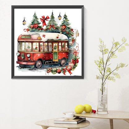 Christmas Bus - Full Round Drill Diamond Painting 30*30CM