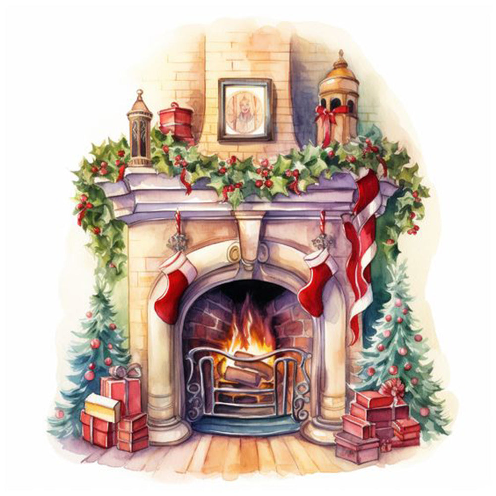 Fireplace - Full Round Drill Diamond Painting 30*30CM
