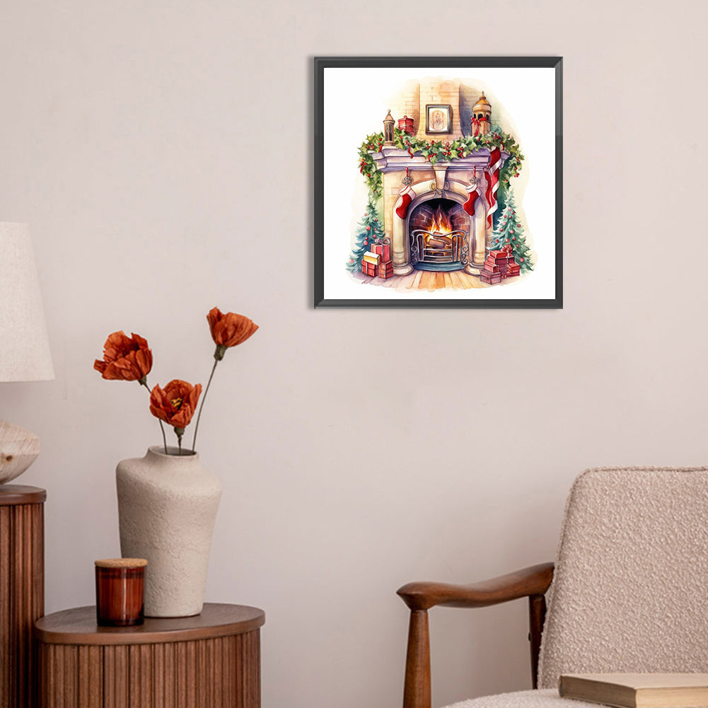Fireplace - Full Round Drill Diamond Painting 30*30CM