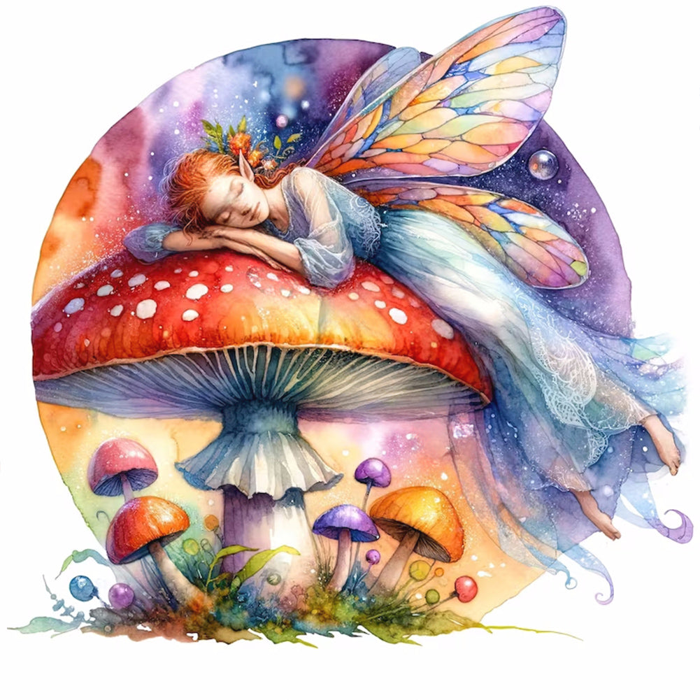 Mushroom Fairy - Full Round Drill Diamond Painting 30*30CM