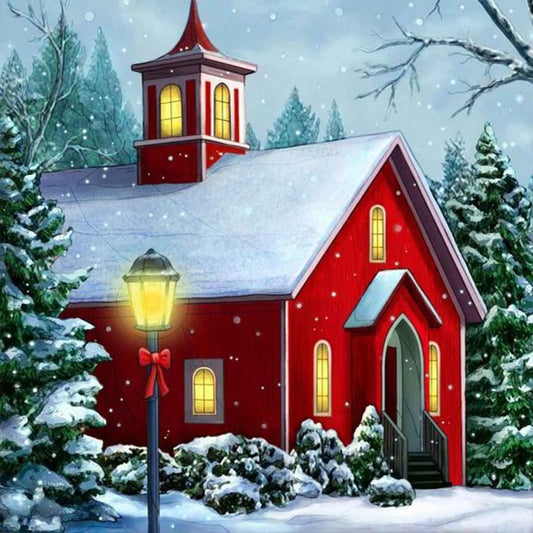 Christmas House - Full Round Drill Diamond Painting 30*30CM