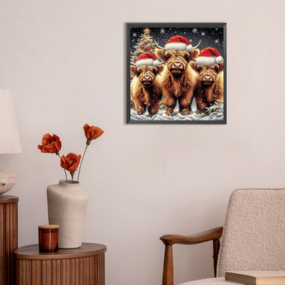 Christmas Yak - Full Round Drill Diamond Painting 30*30CM