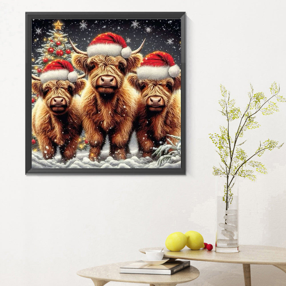 Christmas Yak - Full Round Drill Diamond Painting 30*30CM