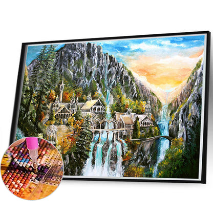 Landscape Castle - Full Round Drill Diamond Painting 60*40CM