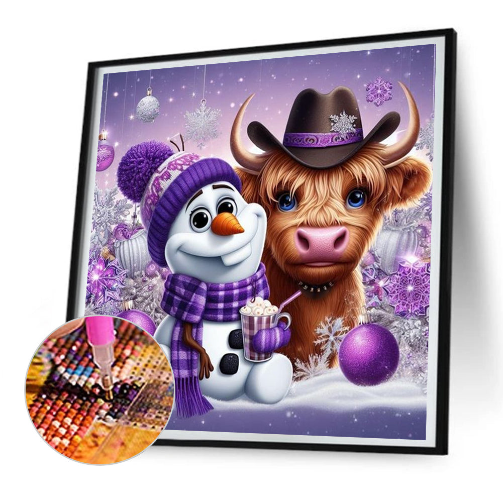 Snowman - Full Round Drill Diamond Painting 30*30CM