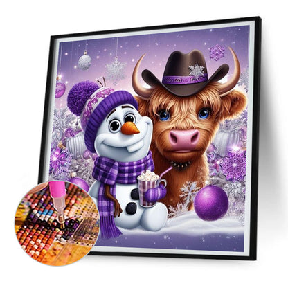 Snowman - Full Round Drill Diamond Painting 30*30CM