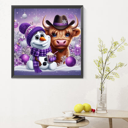 Snowman - Full Round Drill Diamond Painting 30*30CM