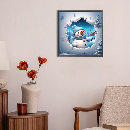 Snowman - Full Round Drill Diamond Painting 30*30CM