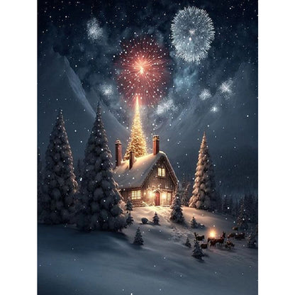 Christmas Snow Scene - Full Square Drill Diamond Painting 30*40CM