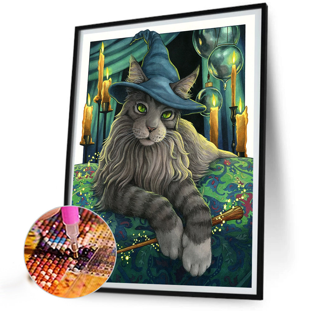 Witch Cat - Full Square Drill Diamond Painting 40*50CM