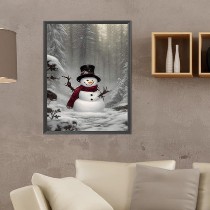 Snowman - Full Round Drill Diamond Painting 30*40CM