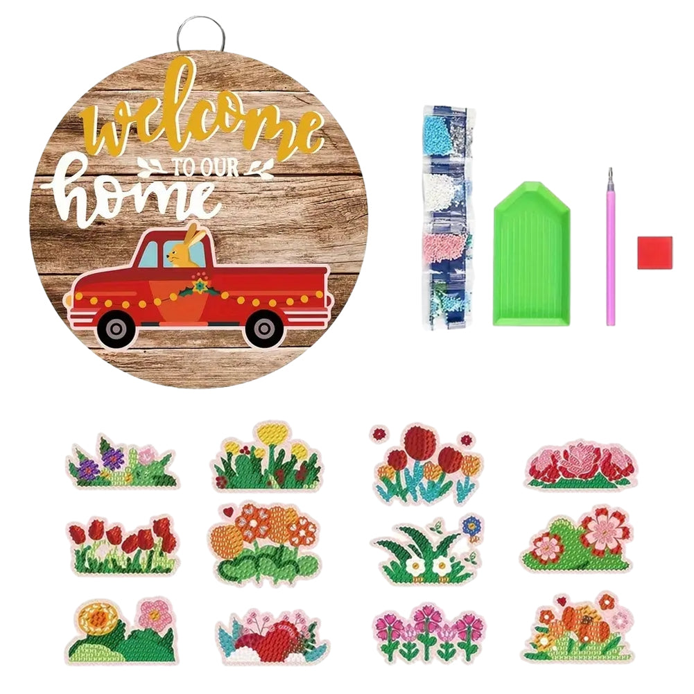 12 PCS Interchangeable Diamond Painting Wall Decor Soft Magnetic Sticker(Flower)