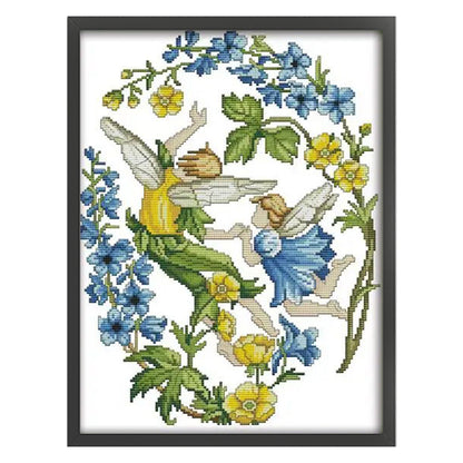 July Flower Fairy - 14CT Stamped Cross Stitch 31*40CM(Joy Sunday)