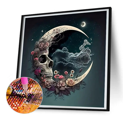 Moon Skeleton - Full Round Drill Diamond Painting 30*30CM