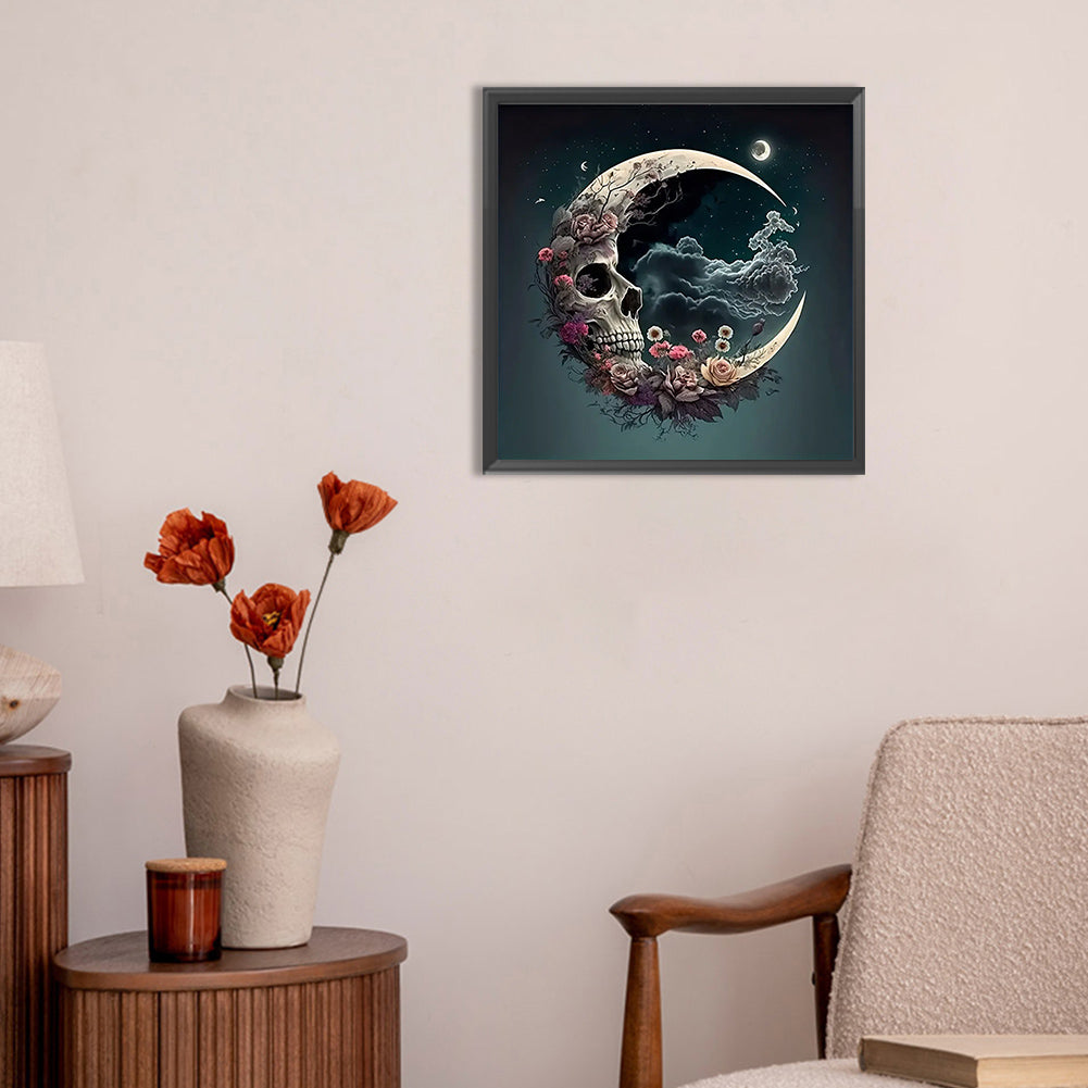 Moon Skeleton - Full Round Drill Diamond Painting 30*30CM